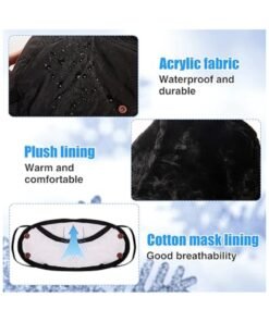 Alternative view of SOLARAE Winter Trapper Hat for Men, Cold Proof Keep Warm Hat, Super Warm Fleece Men's Hats with Mask Goggles, Face Cover Ear Flaps, Windproof Coldproof, Cool, for Skiing Trooper Winter Outdoor Activities