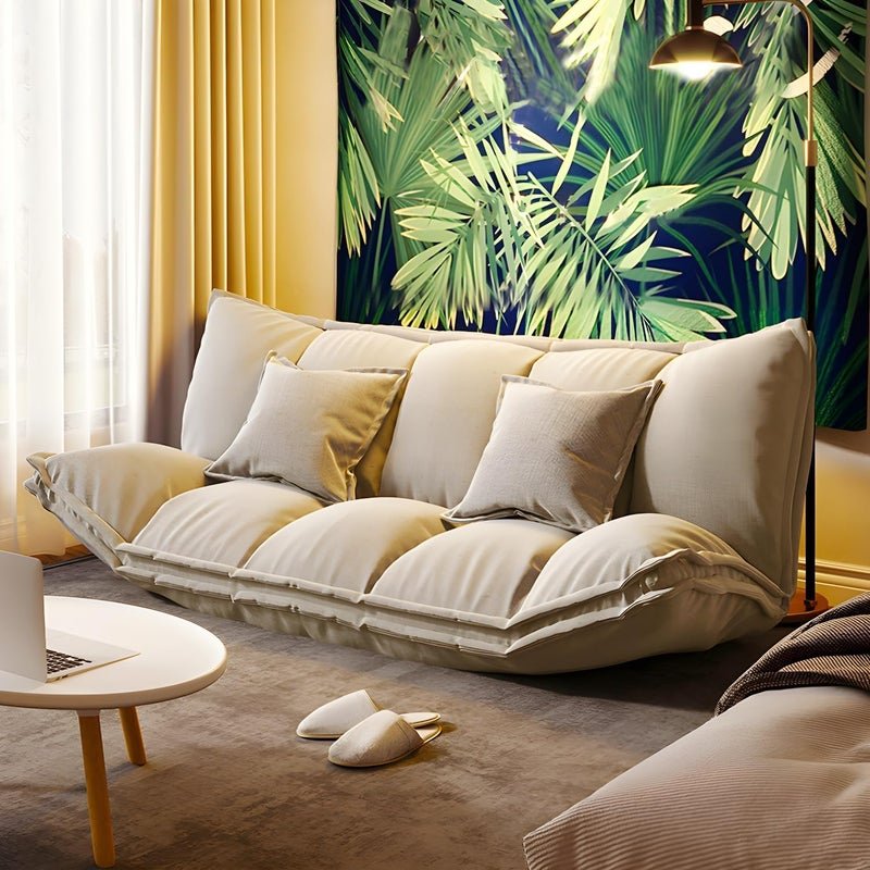 Comfynest Modern Tight Back Convertible Sleeper Sofa Fabric Armless Solid Color Sofa