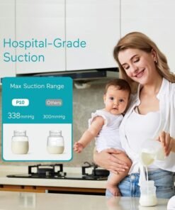Alternative view of Paruu P10 Hands-Free Breast Pump Wearable, 338mmHg Strong Suction, Low Noise, 4 Modes & 9 Levels, Electric Breast Pump Portable, Smart Display, 19/21/24/28mm Insert Accessories, 2 Pack