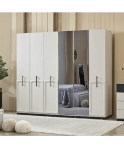 Home Box Zurich 6-Door Wardrobe with Mirror for Home
