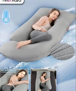 MissTiara Pregnancy Pillow with Cooling Cover, Comfort Pregnancy Pillow for Sleeping, U-Shaped Body Support for Back, Hips, Legs, Belly,a Must Have for Pregnant Women 170*90*65cm