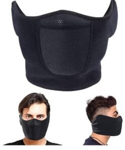YJ Half Face Mask Windproof Men Women For Skiing Snowboarding Motorcycling Winter Outdoor Sports Highly Breathable, Black