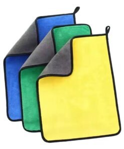 Kramers & Co Microfiber Cleaning Towels Set of 3 – Thick Reusable Microfibre Cloths for Drying, Polishing, Detailing, Home, Kitchen & Car Cleaning – Multicolour
