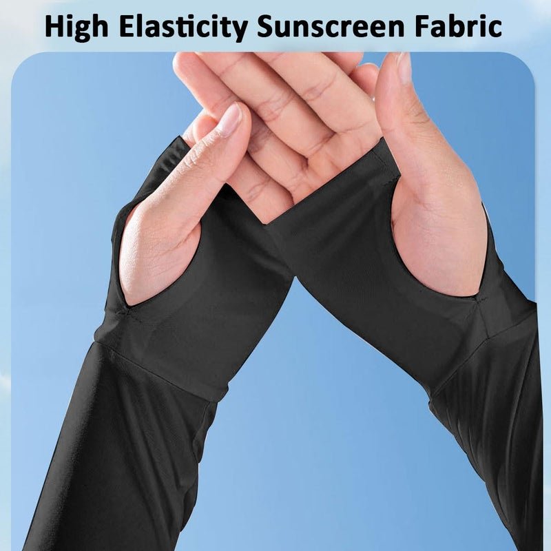 PALAY® Hand Gloves for Sun Protection with Arm Sleeves for Women, Nylon Ice Silk Sun Protection Gloves Women Cooling UV Hand Cover Arm Sleeves for Bike Riding - Anti-slip - Image 5