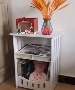 TPGP End Table, Cute Nightstands Small Tables for Small Spaces, White Coffee Bedside Storage Shelf for Office, Living Room, Bedroom - Image 3