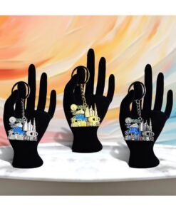 Souvenir Souq 3 Pcs Dubai Keychains – Metal with Blue Enamel Finish