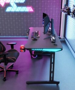 NKX Ergonomic Gaming and Computer Desk with LED Lights and USB port 100 CM
