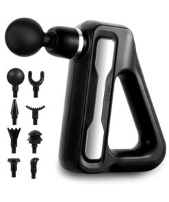 Sunshine Trade World Triangular LCD Electric Massage Gun – Deep Tissue Percussion Massager with 8 Replaceable Heads, 32 Vibration Levels, Muscle Recovery & Pain Relief Therapy