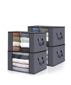 HOMESTAR 4 Piece Storage Containers for Bedroom,Closet,and Blankets Organization