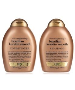 Ogx Ever Straightening With Brazilian Keratin Smooth Shampoo And Conditioner 385ml Pack of 2