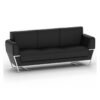 Mahmayi GLW SF169-3 PU Leatherette Three Seater Sofa - Black