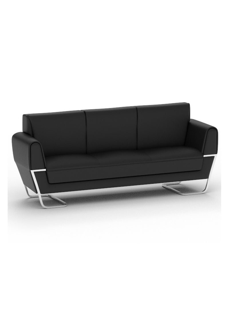 Mahmayi GLW SF169-3 PU Leatherette Three Seater Sofa - Black