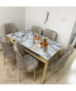 LHFHOMT 7 Seater Dining Room Sets 1 Table With 6 Chairs (160 x 80 x 70 cm) dining Table Sets