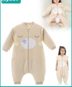 Bybeo Baby Sleep Sack, Soft Baby Sleeping Bag, Swaddling Blanket, Swaddle Wrap, Pure Cotton Wearable Blankets with Removable Sleeves and Legs, Easy Zip Access Nappy Change, for Newborn Babies 1-3 Years
