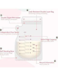 JUFU JUFU Breastmilk Storing Bags, Temp-Sensing Discoloration Milk Storing Bags for Breastfeeding - Image 3
