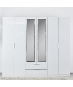 Home Box Liberty 6-Door Wardrobe with Drawers and Mirrors