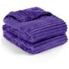 T G H Striped Flannel Fleece Blanket Plush Throw Blanket Super Soft Blanket King Size(220x240) For Bed and Sofas Luxurious Warm and Comfortable