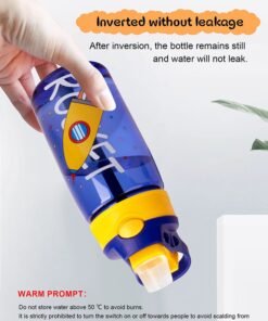 URbazaar 480ml Kids Water Bottle with Straw Leakproof, BPA Free, Suitable for Boys and Girls - Image 3