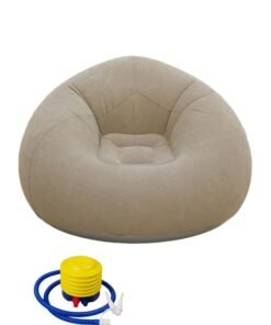 Joshberg Inflatable Beanless Bag Sofa  Lazy Living Room Sofa Inflatable Lounge Chair With Air Pump （Light Brown）