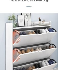 Alternative view of keke Three Tier Shoe Rack Organizer Storage Foldable Closet with Doors for Living Room