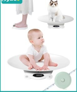 Bybeo Baby Scale, Multifunctional Weight Scale For Infants, Digital Scale For Adults, Toddlers and Kids, Pet Scale for Puppy, Cat, With Measuring Ruler， Perspectives Switch, LED Screen, Up to 120kg