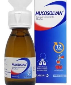 Mucosolvan Ambroxol Hydrochloride 30mg per 5 ml  Clear Mucus and Facilitates Expectoration Strawberry Flavor 100 ml