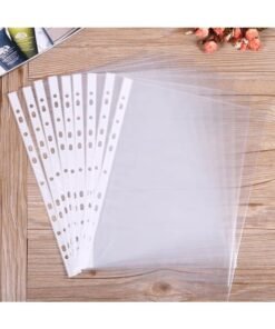 Alternative view of MOMENT A4 Transparent File, 100 Pcs Clear Plastic Folder Punched Pockets For Filing Paper & Documents, A4-Size