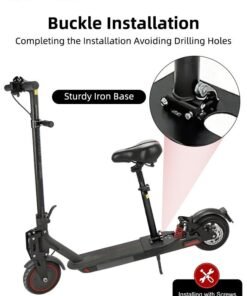 Motim Adjustable Electric Scooter Seat for M365/1S/Lite/Pro, Shock Absorption Foam Cushion, Foldable No-punch Saddle with Dual Shock Absorbers - Image 3