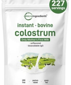 Micro Ingredients Bovine Colostrum Powder, 8 oz | Grass-Fed, Freeze-Dried | Natural IgG & IgA | Supports Immune & Gut Health | Non-GMO, Gluten-Free, Unflavored