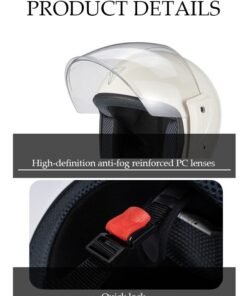 DUNISO Open Face Helmet, Anti Fog And Thermal Insulation Motorcycle Helmet，Scooter Helmet With Detachable Goggles,Adjustable Lock Buckle, Shock And Fall Resistant, Suitable For Both Men And Women，Suitable For Head Circumference Of 55-60cm - Image 3