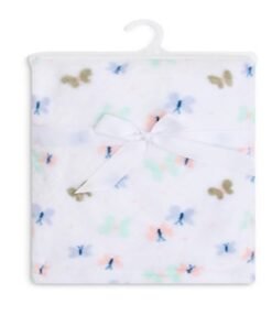 Mothers Choice Baby Butterfly Printed Fleece Blanket (100 x 75 cm) Age- Newborn to 4 Years White