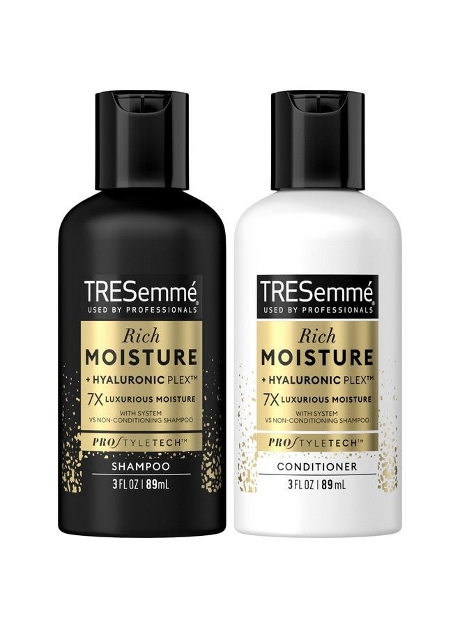 TRESemmé TRESemme Shampoo & Conditioner, Sulfate-Free, Travel Size - Moisture Rich Hair Treatment for Dry, Damaged Hair, Mini Shampoo & Conditioner for Hair Repair, Scented, 3 Oz Ea (2 Piece Set)