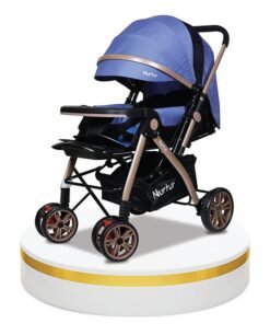 Nurtur Wilder Reversible Baby/Kids Travel Stroller 5 Point Safety Harness, Adjustable Backrest and Canopy, Reversible Handle, Light Blue
