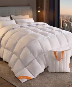 SONGMICS HOME Down Comforter, Down Duvet, King Size Duvet Insert, Feather Comforter with Corner Loops, 65 oz Filling, for All Seasons, Winter, Hotel, 106 x 90 Inches, Cloud White