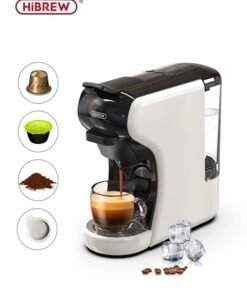 HiBREW Coffee Machine  4in1 Multiple Hot and Cold Brew Capsule Espresso Maker For Nespresso  Ground Coffee K cup H1A White