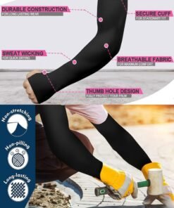Lets slim UV Sun Protection Arm Sleeves, UPF 50 Sports Cooling Arm Compression Sleeves for Men Women Teenager，6pairs - Image 5
