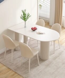 fashionhome 1 Piece Modern Design Dining Table for Kitchen White Dining Room Table Dining Room Kitchen Living Room Leisure Coffee Table 120 x 60 x 75 cm