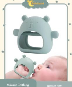 Bebiland Silicone Teething Mitten with Cute Bear Shape, BPA-Free and Anti-Drop Teether Toy for Baby Soothing Teething Pain Relief, Green