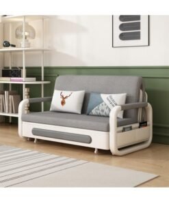 Pull-Out Foldable Sofa Bed with Storage Space Double-Seat Multi-Functional Sofa, Modern Style Living Room and Bedroom Comfortable Sofa Bed Chair