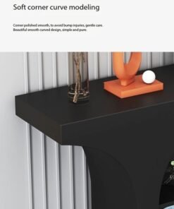 fashionhome Classic Dome Shape Design Solid Wood Console Table 3 Tiers Storage Glass Shelves Entryway Table Display Table Storage Shelves with Decoration Lights Pedestal for Foyer Living Room Home Offices 100x25x85 cm (Fully Assembled)