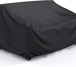 Patio Furniture Sofa Covers, Outdoor Furniture Cover Waterproof for Couch Bench loveseat, Heavy Duty 2-Seater Patio Sofa Covers, 60"L×34"D×30"H, Black