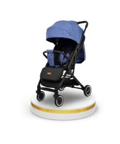 Nurtur Bravo Baby/Kids Travel Stroller 0 36 months, Storage Basket, Detachable Bumper, 5 Point Safety Harness, Compact Foldable Design, Blue