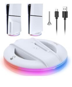 Ipega Vertical Stand Base with 14 RGB Lights Modes for PS5 Slim Console Disc and Digital Version