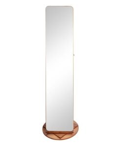 Noon East 3 In 1 Floor Full Length Mirror With Dresser Hanger Assembly And Horizontal Storage Cabinet Solid Wood Jewelry Storage Mirror With Household Rotating Mirror - Size 170cm x 54cm