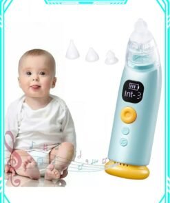 EzzySo Automatic Baby Nasal Aspirator Nasal Vacuum Cleaner For Infant Safety Electric Silent Cleaner With LED Light Music Rechargeable Nose Aspirator With 3 Tips And 1 Tweezers