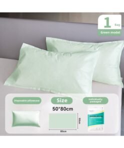 Disposable Cute Pillowcase Travel Portable Winter Thickened Large Household Double Hotel Supplies Suit Wholesale-Color:Matcha Green -Specifications: Sterile And Thickened