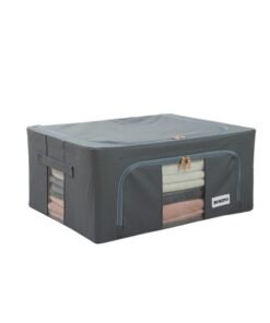 HOKIPO 600D Oxford Fabric Cupboard Organizer for Clothes, Grey 44L (50x40x22 cm) - Pack of 1 (AR-4732-GRY)