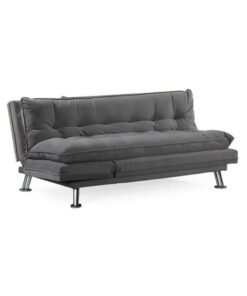 KUSTOMDECO Arum Sofa Cum Bed Grey | 3 Seater Fabric Sofa Bed | Modern Convertible Sleeping Sofa for Living Room | 180×110×75 cm