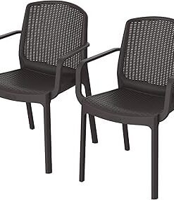 Set of 2 Cedarattan Armchair, Dark Brown
