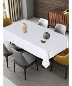 Bliss Casa 100% Cotton Rectangular Tablecloth - Table Covers for Catering Events, Dinner Parties, Weddings, Buffet Table or Home Dining, Washable Table Cloth White